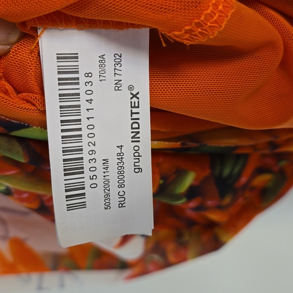 Zara Off the Shoulder Printed Midi Dress - Picture 9 of 9